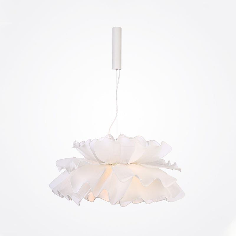 Nordic Wavy Fabric Pendant Light - Black/White 1 Head Ideal For Bedroom Ceiling