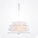 Nordic Wavy Fabric Pendant Light - Black/White 1 Head Ideal For Bedroom Ceiling