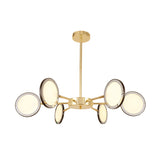 Sleek Gold Sputnik Starburst Chandelier - Modern 6/8 Lights Ceiling Light Fixture Warm/White Glow 6