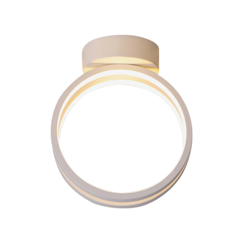 Minimalist Black/White Led Flush Mount Ceiling Light With Warm/White/3 Color Lighting