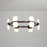 Modern Metal Circular Pendant Light Kit - 8 Coffee Chandelier 26/30 Wide + Hangable / 26