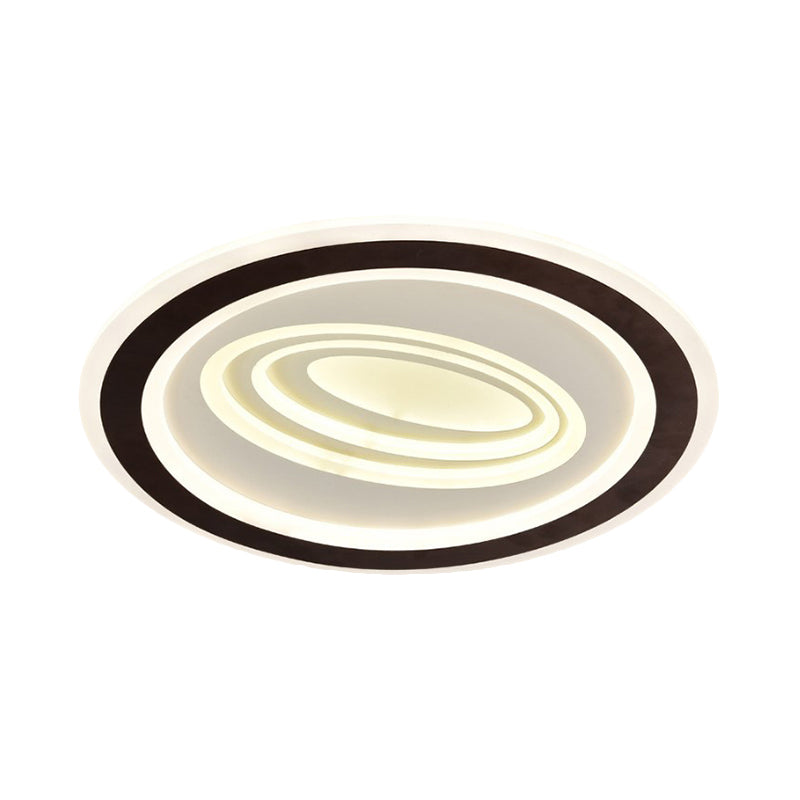 Modern Flush Mount Ceiling Light With Acrylic Led Black & White 3-Gear Settings