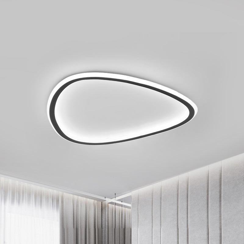Minimalist Black Led Teardrop Metal Ceiling Light - Warm/White/3 Color Options 15/19 Width / 15