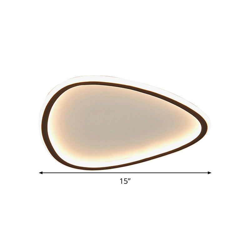 Minimalist Black Led Teardrop Metal Ceiling Light - Warm/White/3 Color Options 15/19 Width