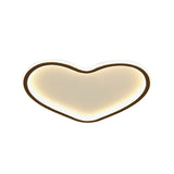 Minimal Love Shape Ceiling Flush Mount Light - Black Led Bedroom Flushmount In Warm/White With 3