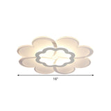 Modern 16/19.5 White Led Flower Flush Mount Ceiling Lamp With 3 Light Color Options