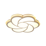 White Petal Flush Led Ceiling Lamp - Modern Stylish Design With Acrylic Shade 3 Color Light Options