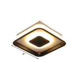 Modern Mini Led Flush Mount Ceiling Lamp With Black Frame In Warm/White/3-Color Light Options