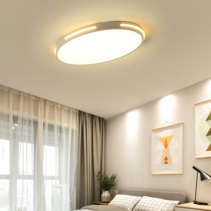 23’/27’ Dia Led Acrylic Ceiling Light Fixture In Simple Style White Thin Round Flush Lamp With