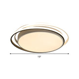 15/19 W Led Flush Ring Light - Simple Style Metal Ceiling Lighting In Black/White Warm/White/3 Color