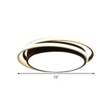 15/19 W Led Flush Ring Light - Simple Style Metal Ceiling Lighting In Black/White Warm/White/3 Color