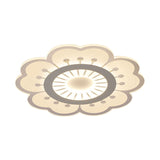 Contemporary Acrylic Led Flush Mount Ceiling Fixture - Flower Design 16.5/20.5 Wide White