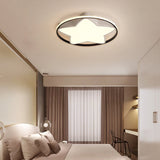 Contemporary Metal Five-Pointed Star Ceiling Light In Black & White - 19.5/23.5 Wide Led Flush Mount