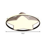 Contemporary Metal Five-Pointed Star Ceiling Light In Black & White - 19.5/23.5 Wide Led Flush Mount