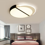 Modern Metal Led Flush Mount Ceiling Light In Black-White 16/19.5 Wide / 16 White