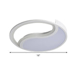 Minimalist Circle Led Ceiling Light - White Acrylic Warm/White/3 Color Options 16/19.5 Wide