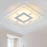 16.5’/20.5’ Wide Acrylic Square Ceiling Mounted Light - Modern Simple Style White Led Flush