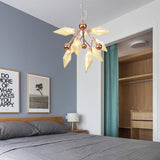 Vintage Metal Chandelier: 9-Light Prism Ceiling Lamp For Dining Room With Amber/Clear Glass Shades