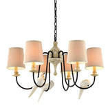 Nordic Fabric Barrel Pendant Chandelier Light With Tan Finish - 3/6 Heads Hanging Ceiling