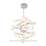 Modern Acrylic White Leaf Chandelier Led Pendant Light For Dining Room