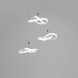 Contemporary Seamless Metal Led Pendant Chandelier In White Warm/White Light