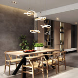 Sleek Acrylic Curve Led Chandelier Light - Seamless Hang Ceiling Lamp Simple White Design Warm/White