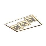 Modern Geometric Led Flush Mount Ceiling Lamp In Black - 19.5/37.5 Wide