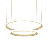 Simple White Chandelier With Led Lights: Double/ Triple Ring Design / Warm Double