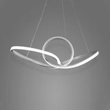 Minimalist Acrylic Led Pendant Chandelier - Seamless Curve Hanging Ceiling Light In Warm/White