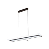 Sleek Black Panel Chandelier Light Fixture - Acrylic Led Hanging Lamp In Warm/White