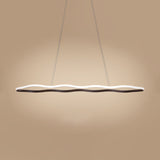 Modern Acrylic Wave Hanging Ceiling Light - Led Suspension In Warm/White 23.5/36.5/47 Wide
