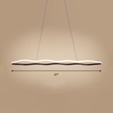 Modern Acrylic Wave Hanging Ceiling Light - Led Suspension In Warm/White 23.5/36.5/47 Wide