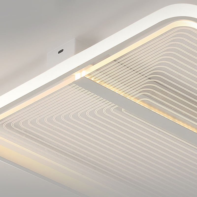 Modern Acrylic Square Flush Mount Lamp - White Ceiling Light Fixture With Warm/White