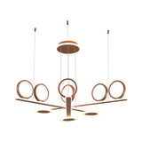Modern Metallic Led Chandelier Pendant Light In Warm/White - Crossed Bar Design