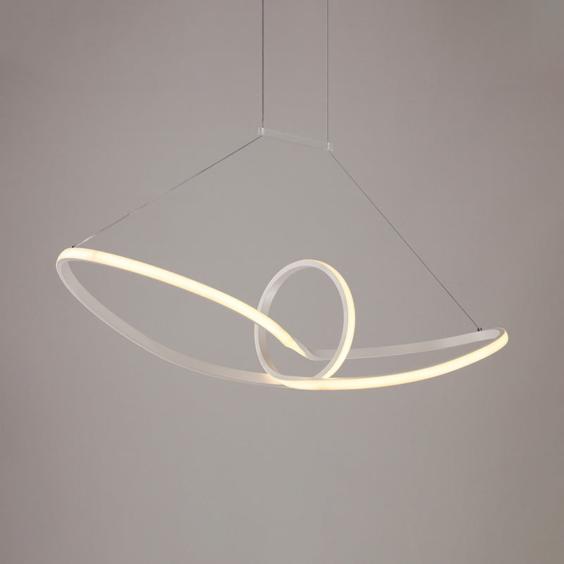 Minimalist Led Acrylic Chandelier: White Knot Ceiling Pendant Lamp