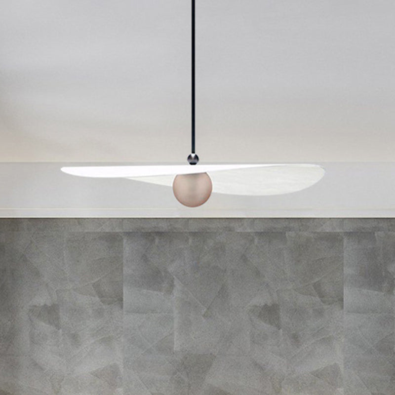 Sleek White Ceiling Light: Minimalist Acrylic Suspension Lamp For Bedroom