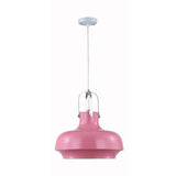 Modern Barn Metal Hanging Ceiling Light - 10/14 Wide Pendant Lighting Fixture In White/Pink
