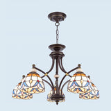 Mediterranean Glass Domed Chandelier Light Fixture | 3/5/8 Lights White/Clear Shades Suspension Lamp