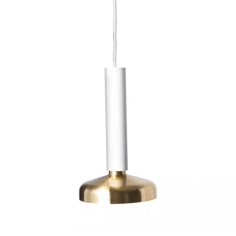 Barn Metal Pendant Light Kit: Minimalist 1-Light Hanging Lamp For Bedside - White/Black
