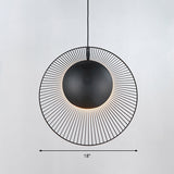 Simple Round Metal Hanging Light In Black - 14/18 Wide 1 Drop Pendant For Dining Room