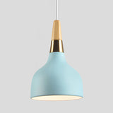 Modern Metal Blue Suspension Light For Dining Room - Domed Shaped Drop Pendant 1