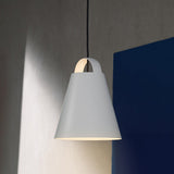 Modernist Trumpet Ceiling Light With Metal Shade - Black/White Suspension Fixture White