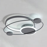 Minimalist Led Flush Mount Ceiling Lamp - Wide Grey Ring | Bedroom Lighting Solution