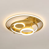 Contemporary Led Flush Mount Ceiling Light With Acrylic Cover - Gold Finish (18/21.5 Width)