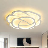 16.5/20.5 Acrylic Flush Mount Led Flower Ceiling Lamp - Modern Style White/Warm Light