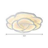 16.5’/20.5’ Acrylic Flush Mount Led Flower Ceiling Lamp - Modern Style White/Warm Light