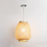 Contemporary 1-Light Beige Lantern Pendant Ceiling Fixture For Restaurants