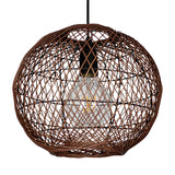 Bamboo Globe Pendant Light Fixture - Modern Coffee Lamp For Indoor
