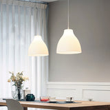 Modernist Acrylic Dome Hanging Lamp - 9/10/13 Wide White Suspended Lighting Fixture / 9