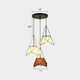 3-Head Nordic Metal Pendant Light - Wire Frame Cluster Ceiling Fixture For Dining Room Black / B
